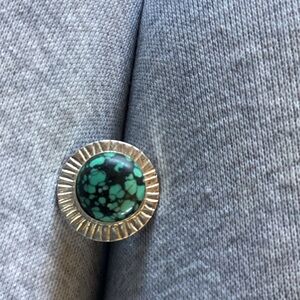 Ring Native American Sterling Spiderweb Turquoise 6 3/4